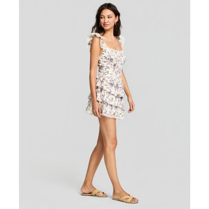 And Now This Women's Cotton Corset Ruffled Mini Dress