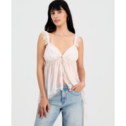 Women's Lace-Trim Handkerchief-Hem Tank Top, Macy's Exclusive