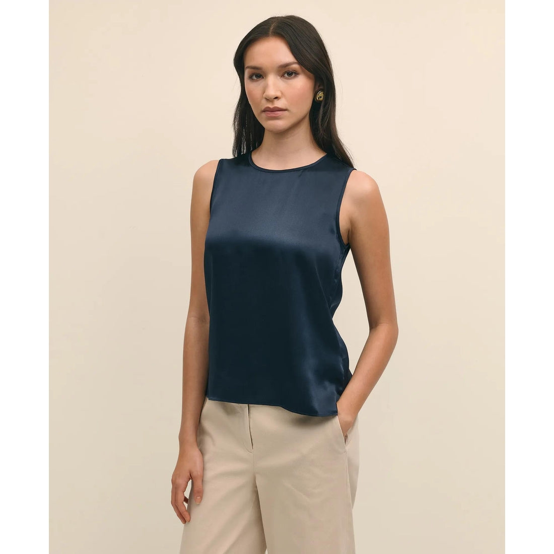 Sleeveless Shell in Washable Silk