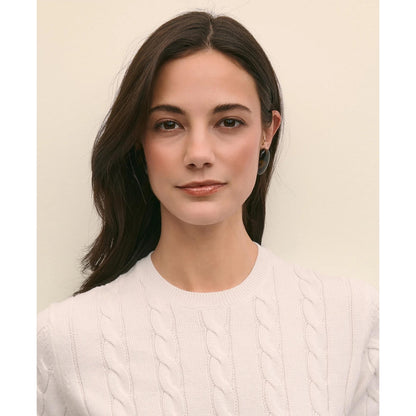 Supima Cotton Cable Short-Sleeve Sweater Shell