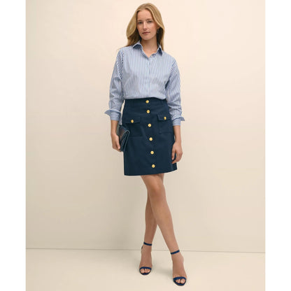 Relaxed Supima Cotton Sateen Striped Shirt