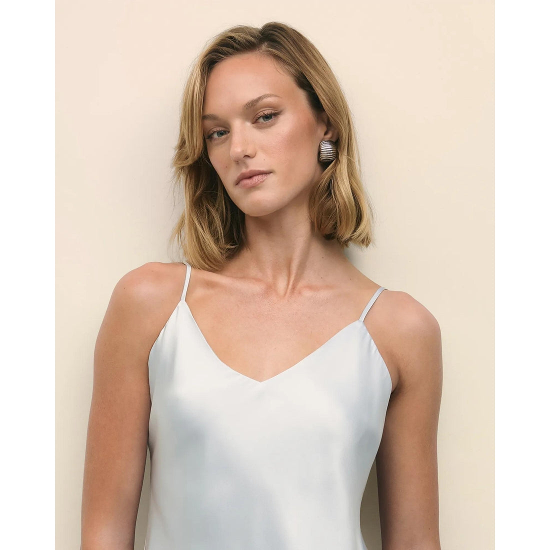 V-Neck Camisole in Washable Silk Charmeuse