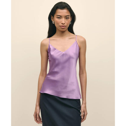 V-Neck Camisole in Washable Silk Charmeuse