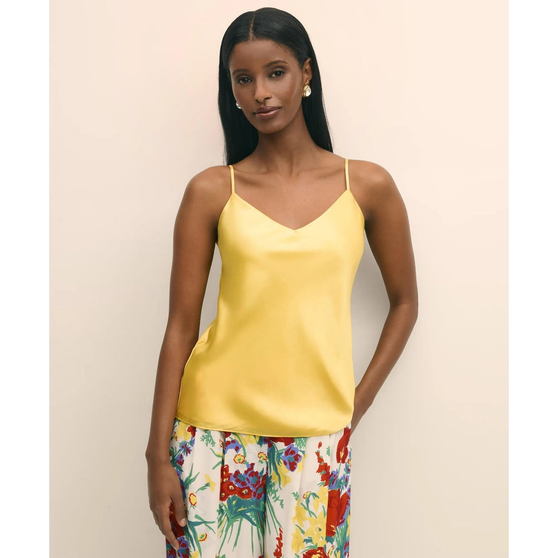 V-Neck Camisole in Washable Silk Charmeuse