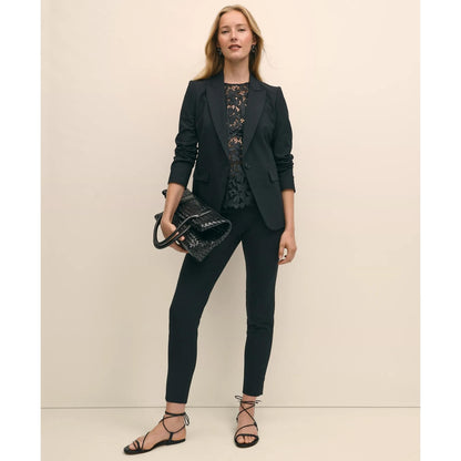 Relaxed Short-Sleeve Semi-Sheer Lace Top