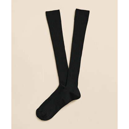 Merino Wool Blend Over-the-Calf Ribbed Socks