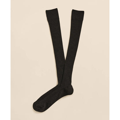 Merino Wool Blend Over-the-Calf Ribbed Socks