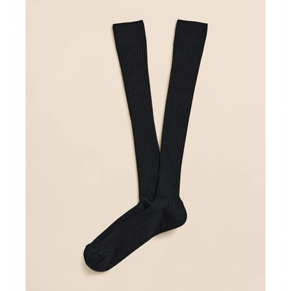 Merino Wool Blend Over-the-Calf Ribbed Socks