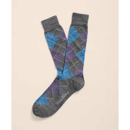 Cotton Blend Argyle Socks