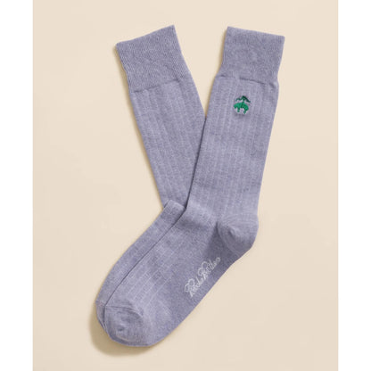 Cotton Blend Ribbed Socks with Embroidered Golden Fleece