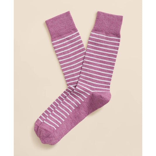 Cotton Blend Marled Striped Socks
