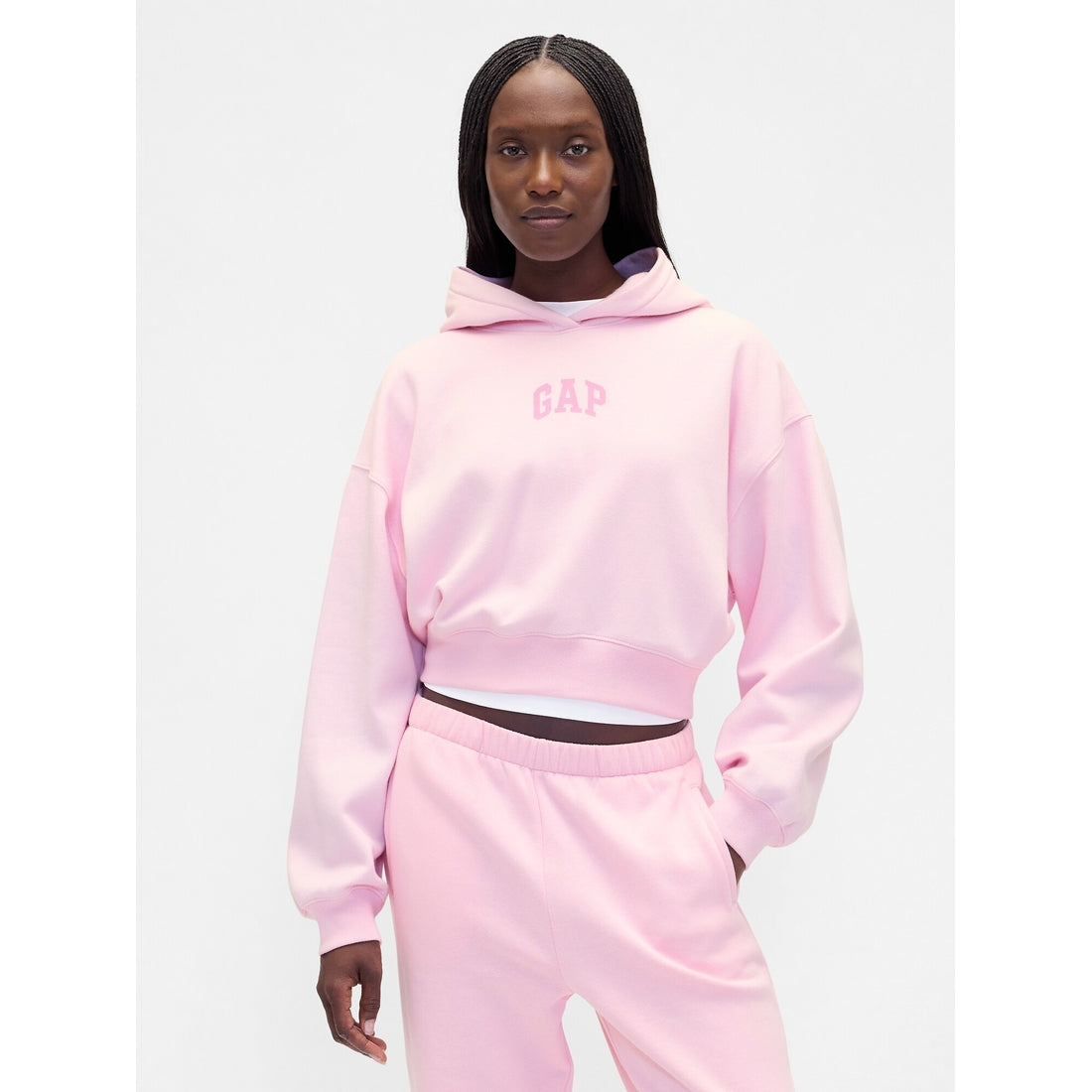 Women's Vintagesoft Oversized Crop Logo Hoodie