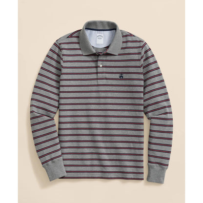 Golden Fleece Stretch Supima Long-Sleeve Striped Polo Shirt
