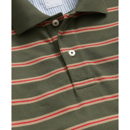 Golden Fleece Stretch Supima Long-Sleeve Striped Polo Shirt