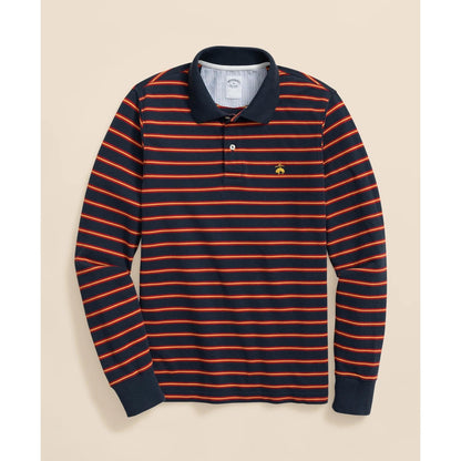 Golden Fleece Stretch Supima Long-Sleeve Striped Polo Shirt