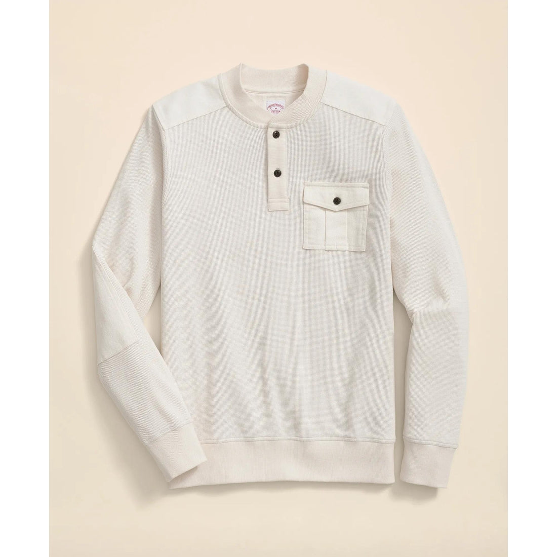 Cotton-Wool Blend Waffle Knit Henley