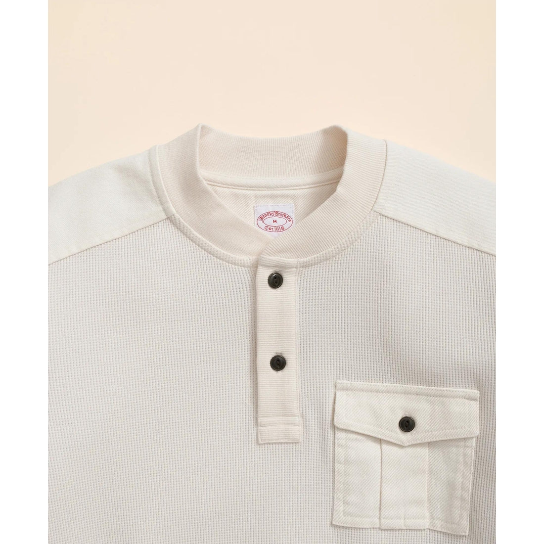Cotton-Wool Blend Waffle Knit Henley