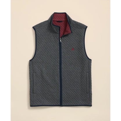 Cotton-Blend Diamond-Quilted Full-Zip Vest
