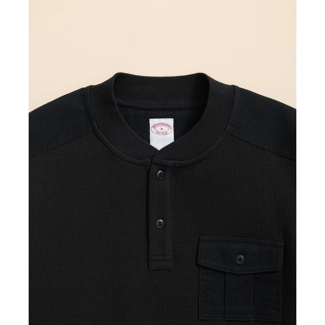 Cotton-Wool Blend Waffle Knit Henley
