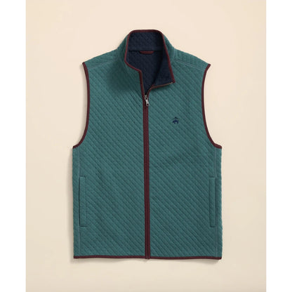 Cotton-Blend Diamond-Quilted Full-Zip Vest