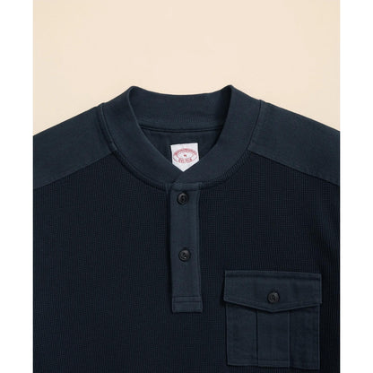 Cotton-Wool Blend Waffle Knit Henley