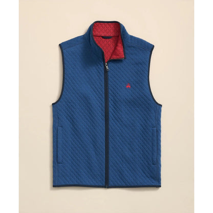 Cotton-Blend Diamond-Quilted Full-Zip Vest