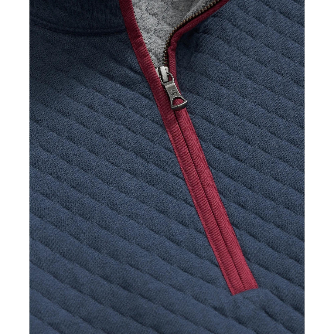 Diamond-Quilted Half-Zip in Cotton Blend