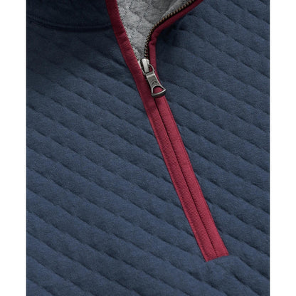 Diamond-Quilted Half-Zip in Cotton Blend