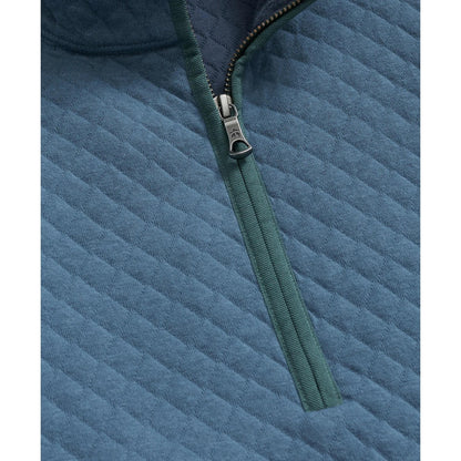 Diamond-Quilted Half-Zip in Cotton Blend