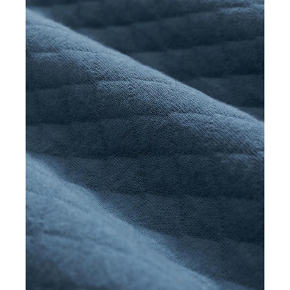 Diamond-Quilted Half-Zip in Cotton Blend