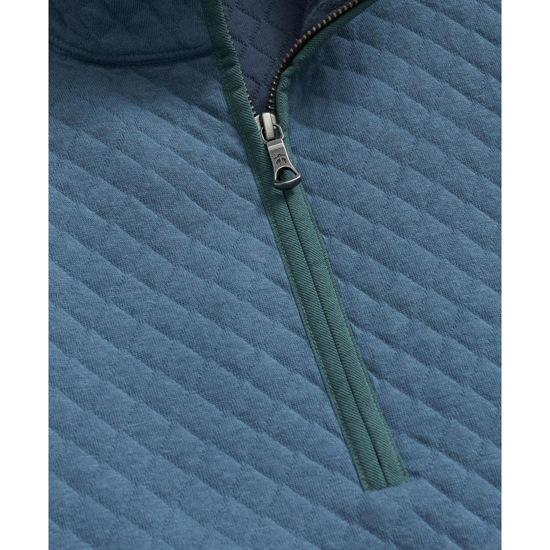Diamond-Quilted Half-Zip in Cotton Blend