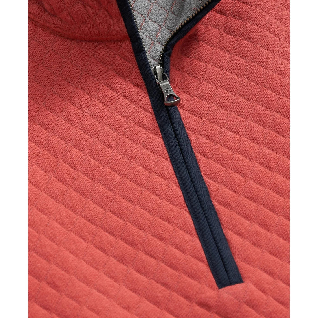 Diamond-Quilted Half-Zip in Cotton Blend