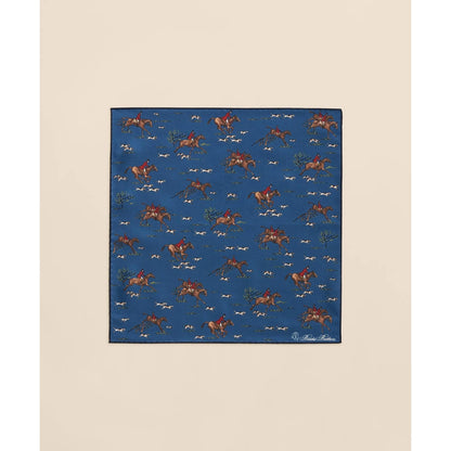 Equestrian Motif Silk Pocket Square