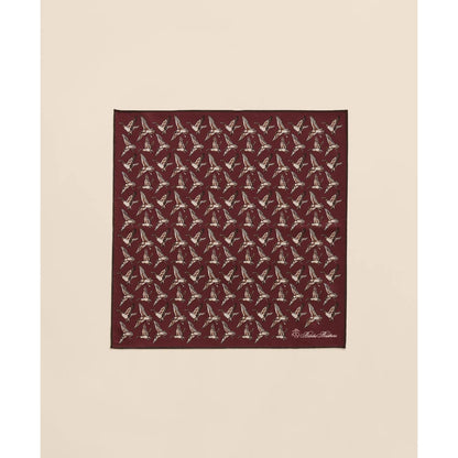 Duck Motif Silk Pocket Square