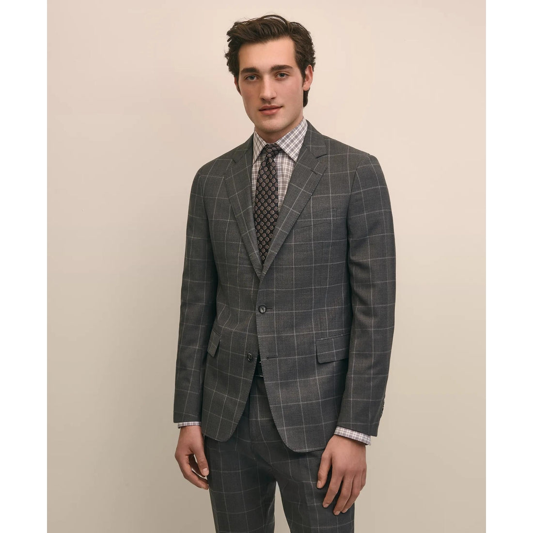 Classic Fit Wool Windowpane 1818 Suit