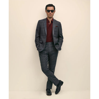 Slim Fit Wool Windowpane 1818 Suit