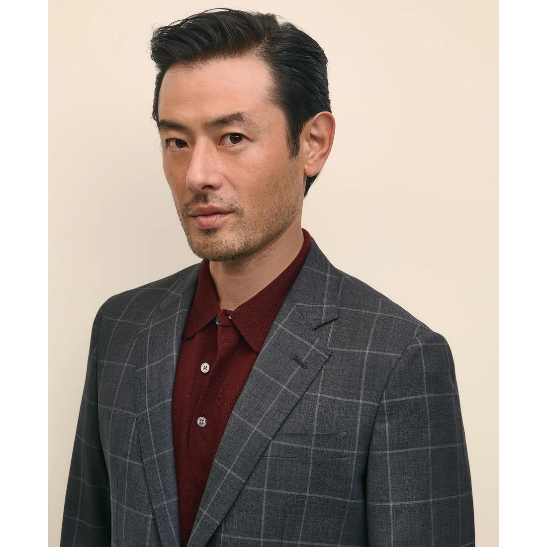 Slim Fit Wool Windowpane 1818 Suit