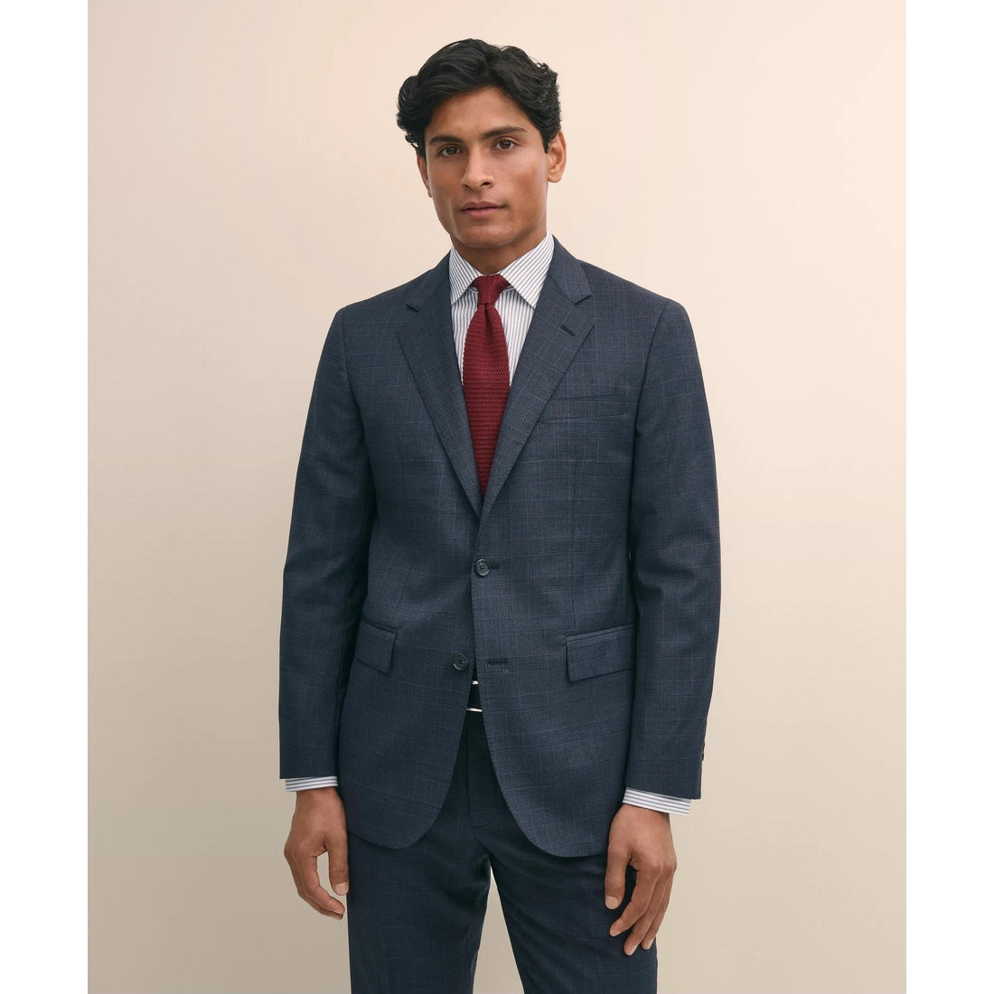 Slim Fit Wool Check 1818 Suit