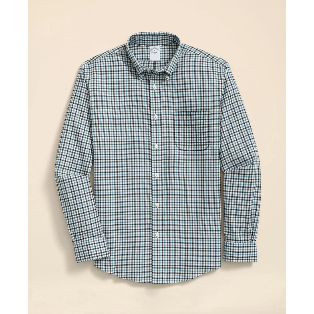 Stretch Supima Cotton Non-Iron Twill Polo Button Down, Check Sport Shirt