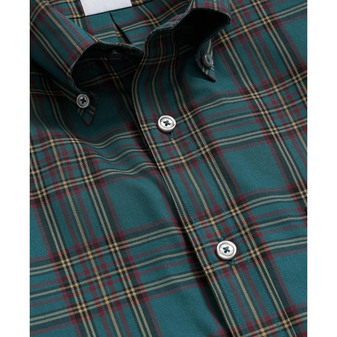 Stretch Supima Cotton Non-Iron Twill Polo Button Down, Plaid Sport Shirt