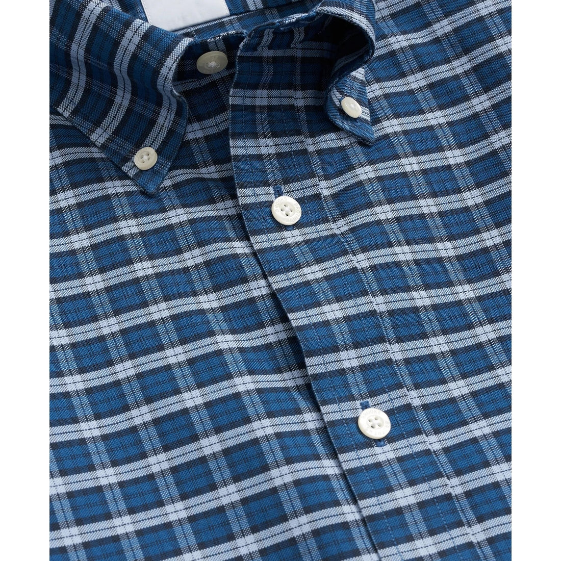 Stretch Cotton Non-Iron Oxford Polo Button Down Collar, Mini Tartan Shirt