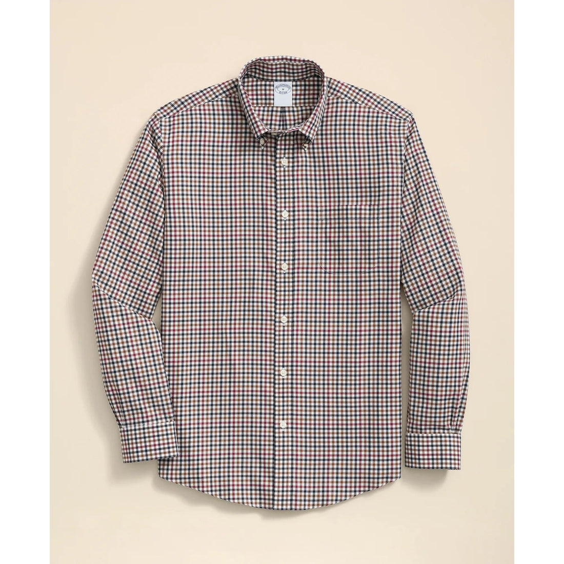 Stretch Supima Cotton Non-Iron Twill Polo Button Down, Check Sport Shirt