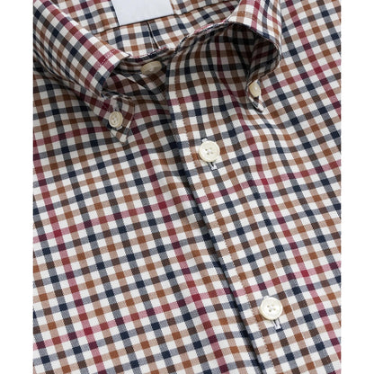 Stretch Supima Cotton Non-Iron Twill Polo Button Down, Check Sport Shirt