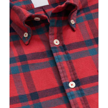 Portuguese Flannel Polo Button Down Collar, Bold Plaid Shirt