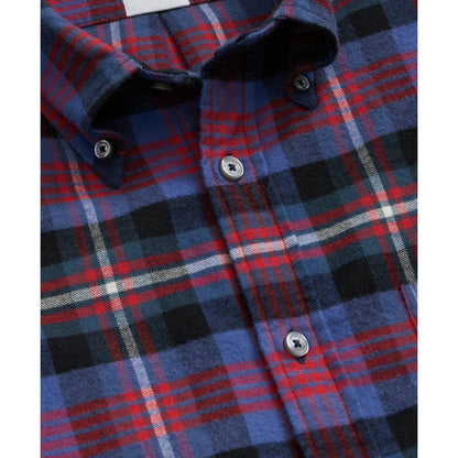 Portuguese Flannel Polo Button Down Collar, Bright Plaid Shirt