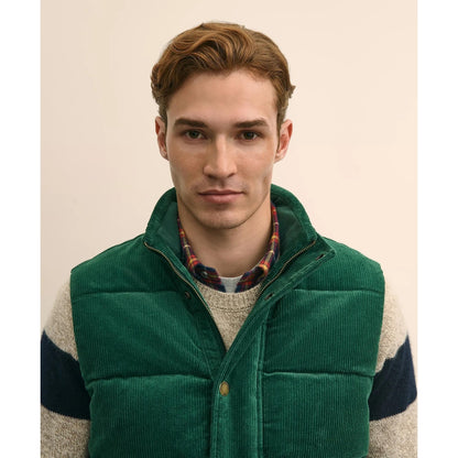 Cotton Blend Wide-Wale Puffer Vest