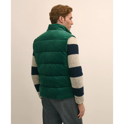 Cotton Blend Wide-Wale Puffer Vest
