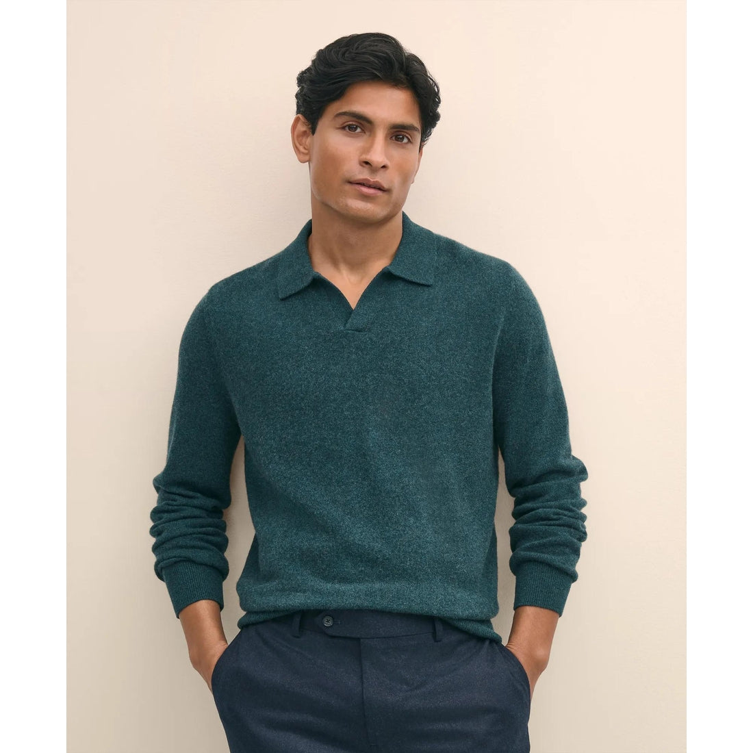 3-Ply Cashmere Jonny Collar Polo Sweater
