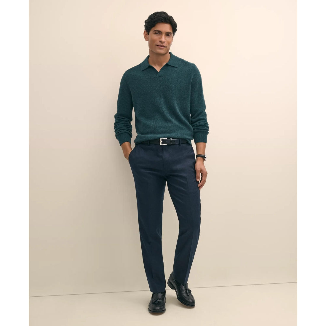 3-Ply Cashmere Jonny Collar Polo Sweater