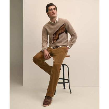 Merino Wool Intarsia Horse Motif Sweater